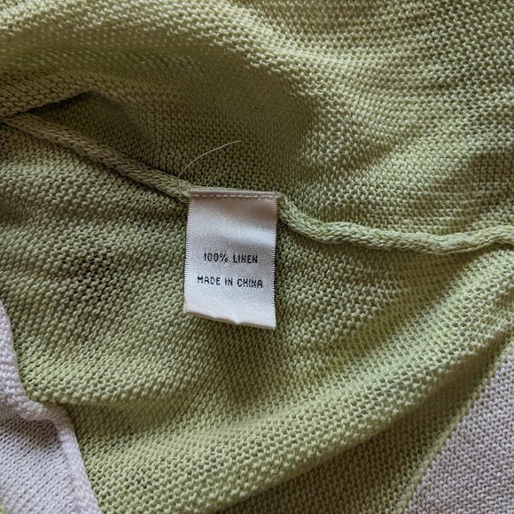 Avalin 100% Linen Lagenlook V-Neck Pullover Top Light Green Size L - Picture 8 of 8